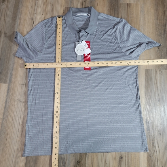 Perry Ellis Travel Lux Mens Size XL  Gray Striped Golf Polo NWT - Picture 3 of 7